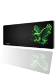 SonicTouch UltraGrand Siyah ve Neon Yeşili Kartal Dikişsiz Xxl Gaming Oyuncu Masaüstü Klavye Mouse Pad 40x90Cm - 1