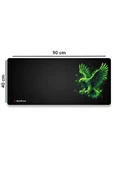 SonicTouch UltraGrand Siyah ve Neon Yeşili Kartal Dikişsiz Xxl Gaming Oyuncu Masaüstü Klavye Mouse Pad 40x90Cm - 2