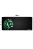 SonicTouch UltraGrand Siyah ve Neon Yeşili Kaplan Dikişsiz Xxl Gaming Oyuncu Masaüstü Klavye Mouse Pad 40x90Cm - 2