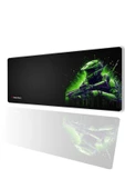 SonicTouch UltraGrand Siyah ve Neon Yeşili Soldier Dikişsiz Xxl Gaming Oyuncu Masaüstü Klavye Mouse Pad 40x90Cm - 1