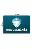 Valerine Life Diş Kliniği Turkuaz Renk Hoş Geldiniz Diş Doktoru Kapı Önü Paspası 45x70cm - 2