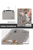 MAtGo Pati Evcil Hayvan Beslenme Matı Çizgi Patili Su Geçirmez Kaymaz Krem Kedi Köpek Mama Paspası 50x70cm - 3