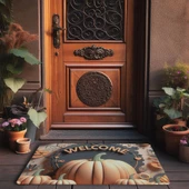 Valerine Life Turuncu Bal Kabağı Welcome Kapı Önü Paspası 45x70cm - 3