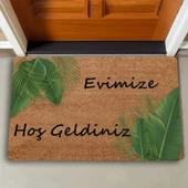 Valerine Life Tropikal Palmiye Yaprağı Evimize Hoş Geldiniz Kapı Önü Paspası 45x70cm - 2