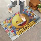 Valerine Life Gülen Surat Emoji Welcome Kapı Önü Paspası 45x70cm thumbnail 1