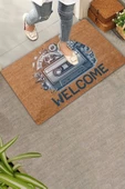 Valerine Life Nostaljik Kaset ve Müzik Çarkları Welcome Kapı Önü Paspası 45x70cm thumbnail 1