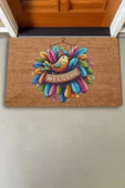 Valerine Life Renkli Tüyler ve Kuş Temalı Welcome Kapı Önü Paspası 45x70cm thumbnail 6