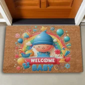 Valerine Life Yeni Doğan Balonlu Welcome Hoş Geldin Bebek Kapı Önü Paspası 45x70cm - 2