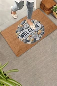 Valerine Life Çakıl Taşları ve Pusula Welcome Kapı Önü Paspası 45x70cm - 1