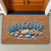 Valerine Life Deniz Taşları ve Deniz Yıldızı Welcome Kapı Önü Paspası 45x70cm - 2