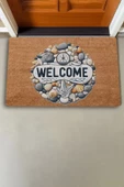 Valerine Life Çakıl Taşları ve Pusula Welcome Kapı Önü Paspası 45x70cm - 2
