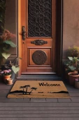 Valerine Life Palmiye Ağaçlı Dağ Manzaralı Welcome Kapı Önü Paspası 45x70cm - 3