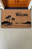 Valerine Life Palmiye Ağaçlı Dağ Manzaralı Welcome Kapı Önü Paspası 45x70cm - 2