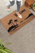 Valerine Life Palmiye Ağaçlı Dağ Manzaralı Welcome Kapı Önü Paspası 45x70cm - 1