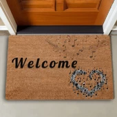 Valerine Life Kalpli Notalar Welcome Kapı Önü Paspası 45x70cm - 2