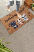 Valerine Life Sevimli Siyah Sarı Beyaz Yavru Kediler Patilerinizi Silin Kapı Önü Paspası 45x70cm thumbnail 3