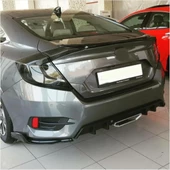Autogp honda civic fc5 uyumlu arka çıkıntılı flap parlak siyah 2016-2020 - 4