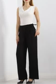 Bel Bağcıklı Palazzo Pantolon Siyah - 20701.683. - 10