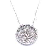 Zirkon Taşlı Tuğralı Gümüş Kolye GK-305 thumbnail 1