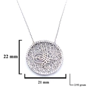 Zirkon Taşlı Tuğralı Gümüş Kolye GK-305 thumbnail 3