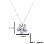 Zirkon Taşlı Çiçek Model Gümüş Kolye GK-309 thumbnail 3