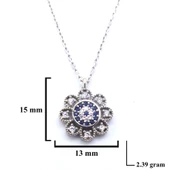 Zirkon Taşlı Çiçek Model Gümüş Kolye GK-310 thumbnail 2