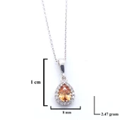 Zirkon Taşlı Su Damlası Gümüş Kolye GK-337 thumbnail 3