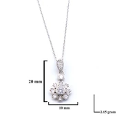 Zirkon Taşlı Çiçek Model Gümüş Kolye GK-338 thumbnail 3