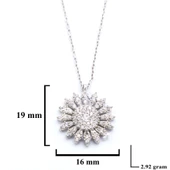 Zirkon Taşlı Papatya Model Gümüş Kolye GK-320 thumbnail 3