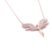 Mikail (Huzur) Meleği Zirkon Taşlı Rose Gümüş Kolye GK-116 thumbnail 3