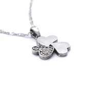 Yonca Motifli Zirkon Taşlı Gümüş Kolye GK-189 thumbnail 4