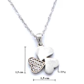 Yonca Motifli Zirkon Taşlı Gümüş Kolye GK-189 thumbnail 3