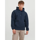 Jack&Jones Erkek Oversize Kapüşonlu Sweatshirt - Rahat ve Şık - 5