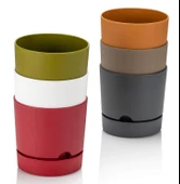 Poliwork Begonya 18 cm Renkli Plastik Tabaklı Saksı - 1