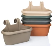 Poliwork Nergiz Kolay Askı Plastik Renkli Balkon Saksısı 40 cm - 1