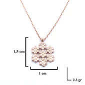 Zirkon Taşlı Kar Tanesi Gümüş Kolye GK-288 - 3