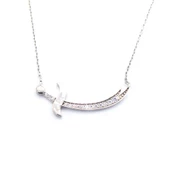 Zirkon Taşlı Hz. Ali Kılıcı Gümüş Kolye GK-295 thumbnail 1