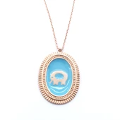 Rose Fil Motifli Gümüş Kolye GK-297 - 1