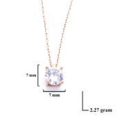 Rose Zirkon Taşlı Gümüş Kolye GK-328 thumbnail 3