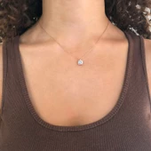 Rose Zirkon Taşlı Gümüş Kolye GK-328 thumbnail 1