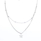 Gümüş Kolye Kadın Kombinli Yıldızlı 925 Ayar -  GK-272 thumbnail 1