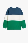 Koton Erkek Bebek Sweatshirt Uzun Kollu Renk Bloklu Pamuklu - 2