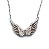 Kanat Motifli Zirkon Taşlı Gümüş Kolye GK-163 thumbnail 1