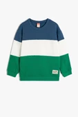 Koton Erkek Bebek Sweatshirt Uzun Kollu Renk Bloklu Pamuklu - 1