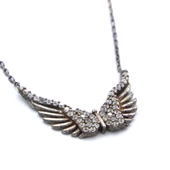 Kanat Motifli Zirkon Taşlı Gümüş Kolye GK-163 thumbnail 3