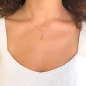 Zirkon Taşlı Yıldız Rose Gümüş Kolye GK-252 thumbnail 2