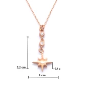 Zirkon Taşlı Yıldız Rose Gümüş Kolye GK-252 thumbnail 4