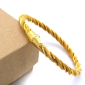 Çelik Kelepçe Bileklik Altın Kaplama Burma Model BLZ-512 - 1