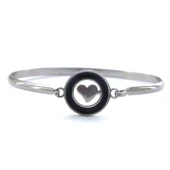 Çelik Kelepçe Bileklik Kalp Detaylı BLZ-489 - 2