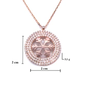 Zirkon Taşlı Kar Tanesi Rose Gümüş Kolye GK-240 thumbnail 4